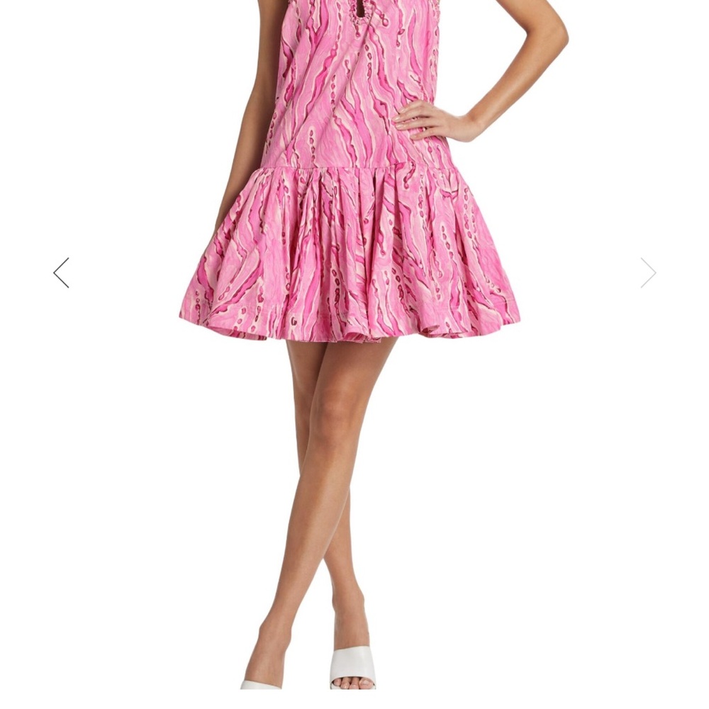 Aje Willow Sweetheart Mini Dress in Dappled Flame - Picture 5 of 5